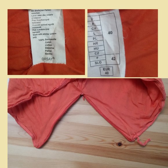 Orsay Orange Skirt Sz L EUR 40 - Picture 3 of 4